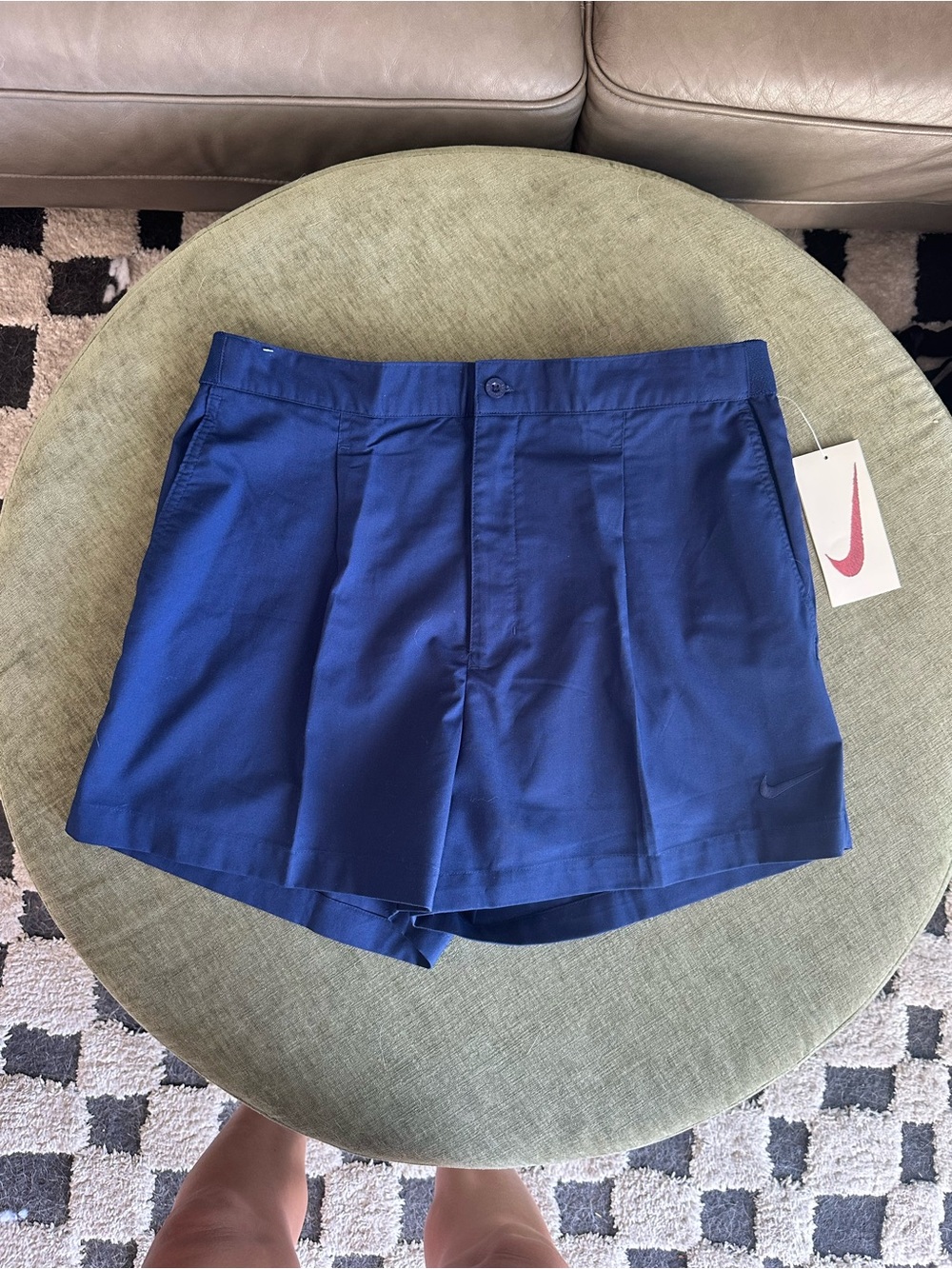 Worn once Vintage Pleated Nike Mens Blue Shorts